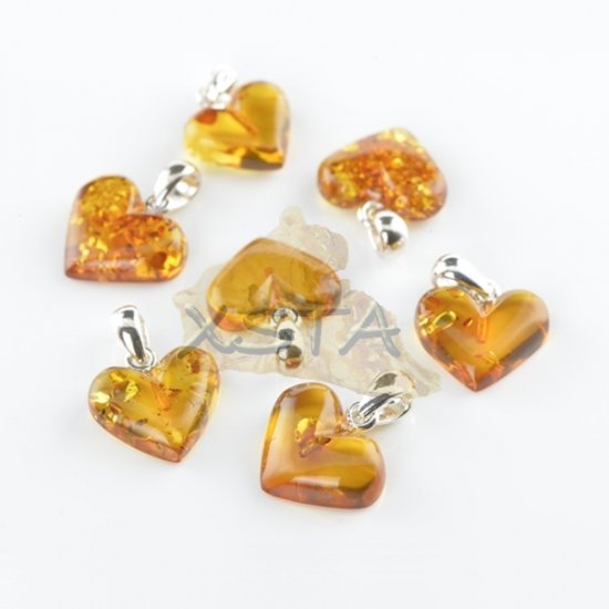 Baltic amber heart shape pendant